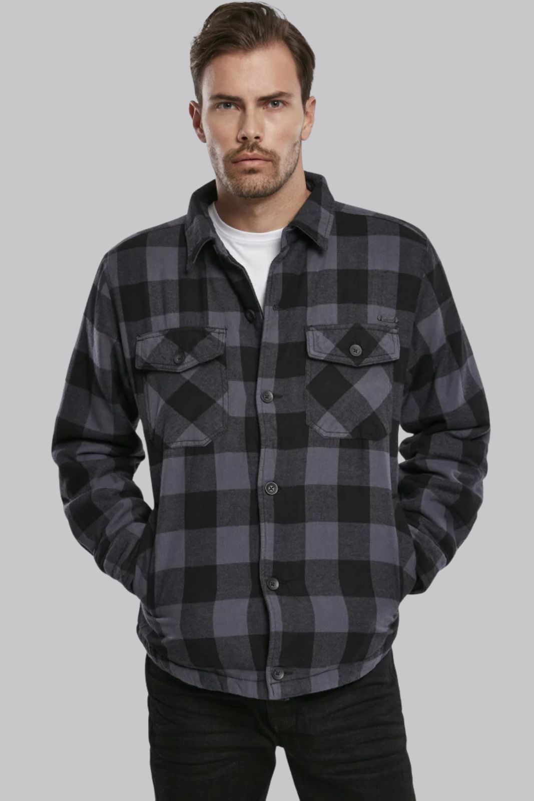 Checked Lumber Jacket Black & Grey