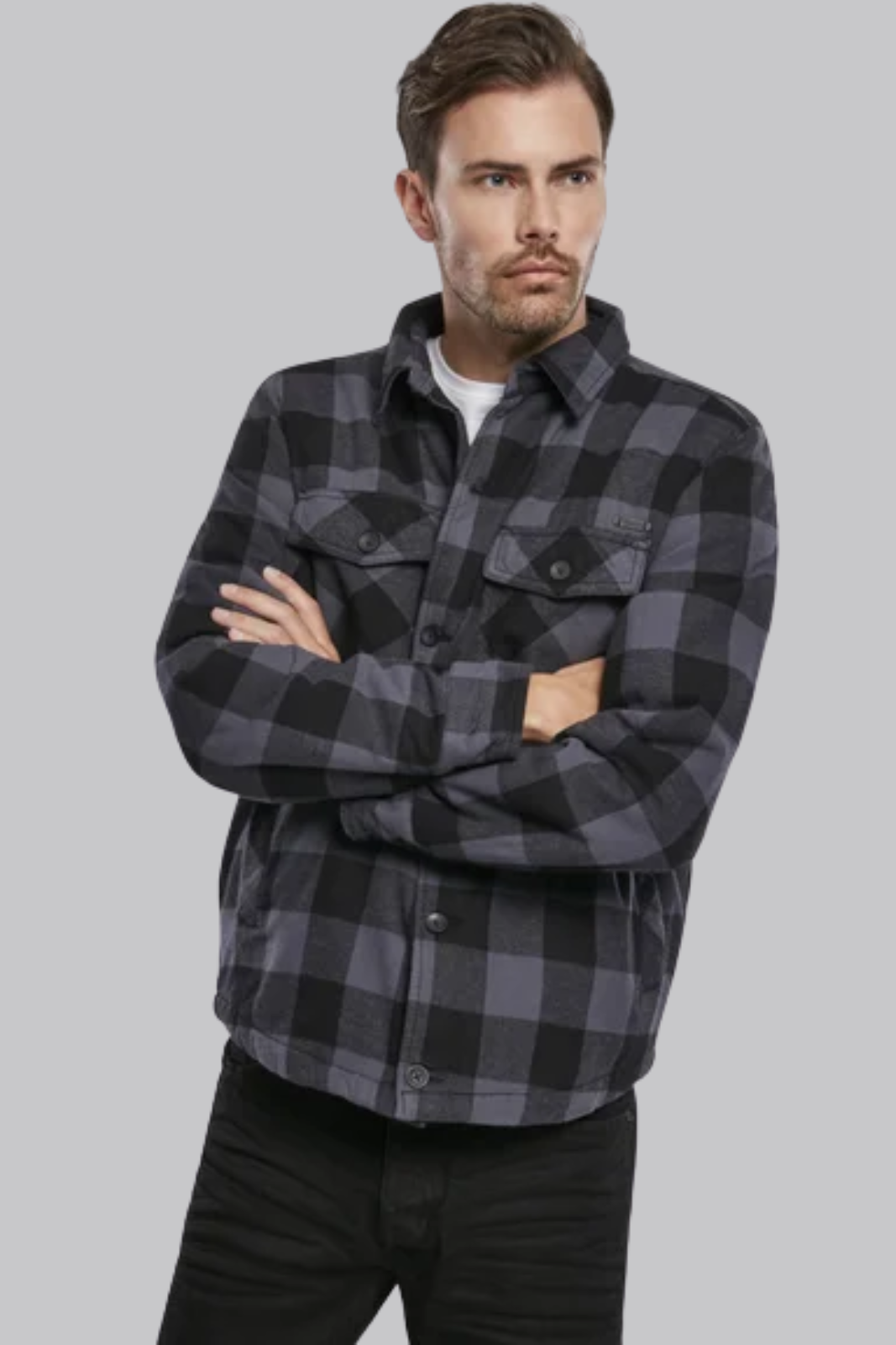 Checked Lumber Jacket Black & Grey