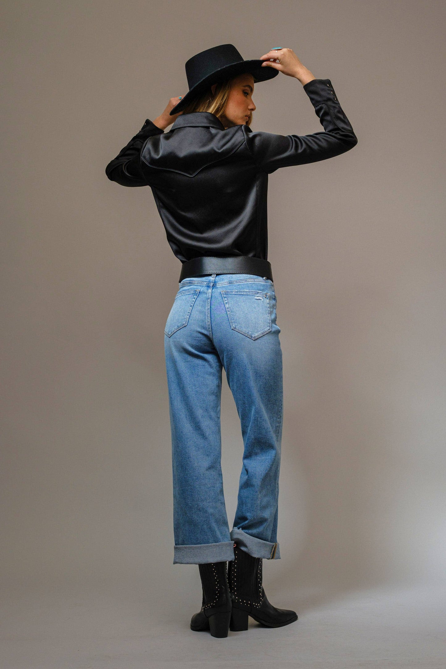 Satin Western Embroidered Shirt