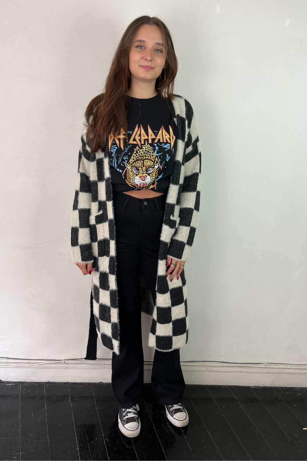 Soft Checked Cardigan