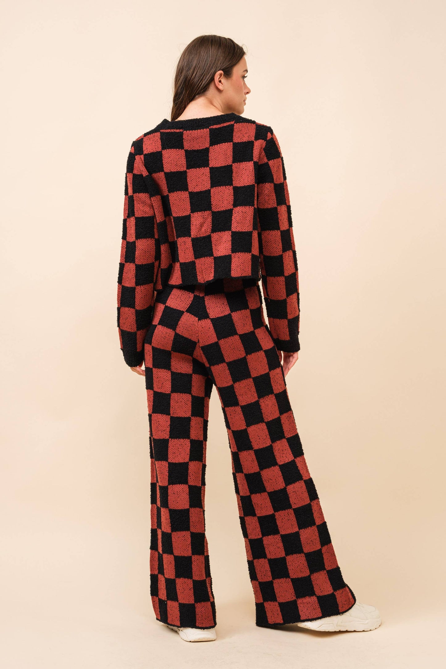 Checkerboard Knit Trousers