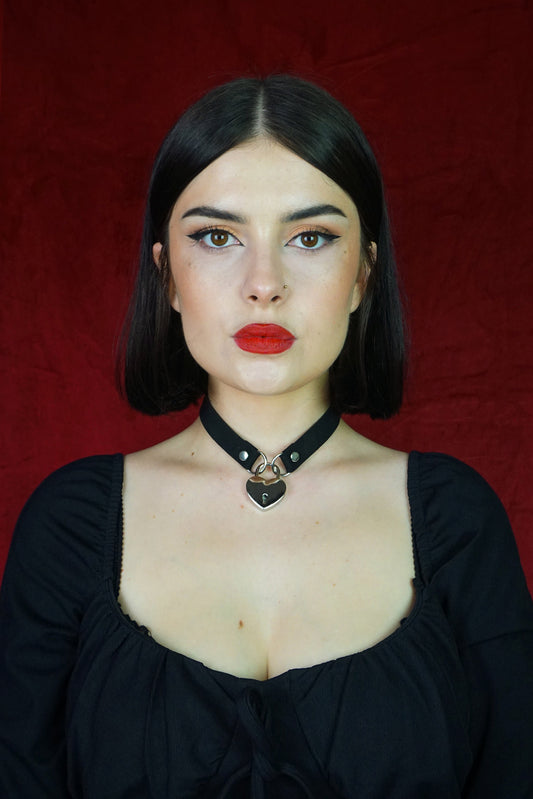 Heart Lock Choker Necklace