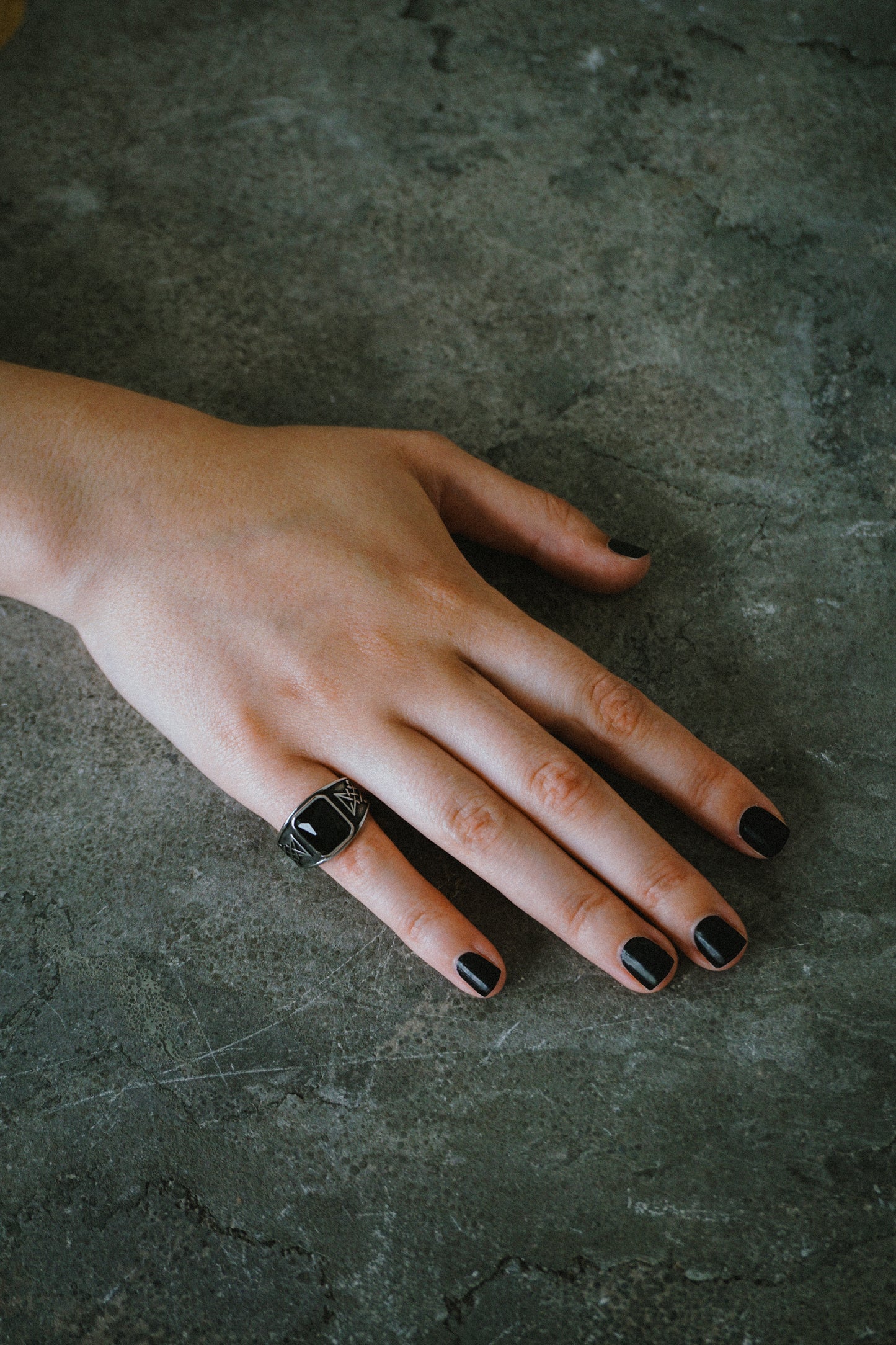 Lucifer Black Stone Ring