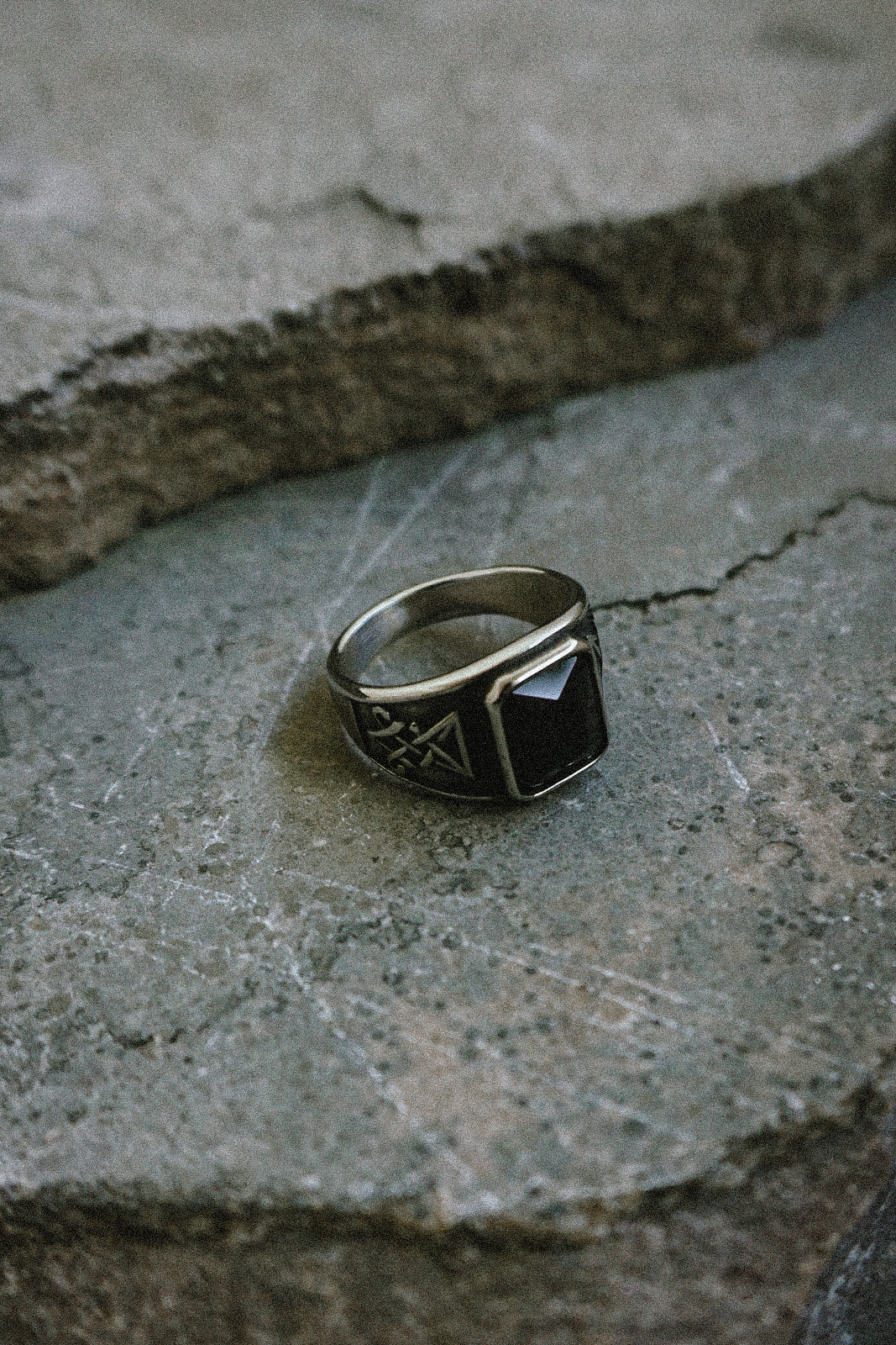 Lucifer Black Stone Ring