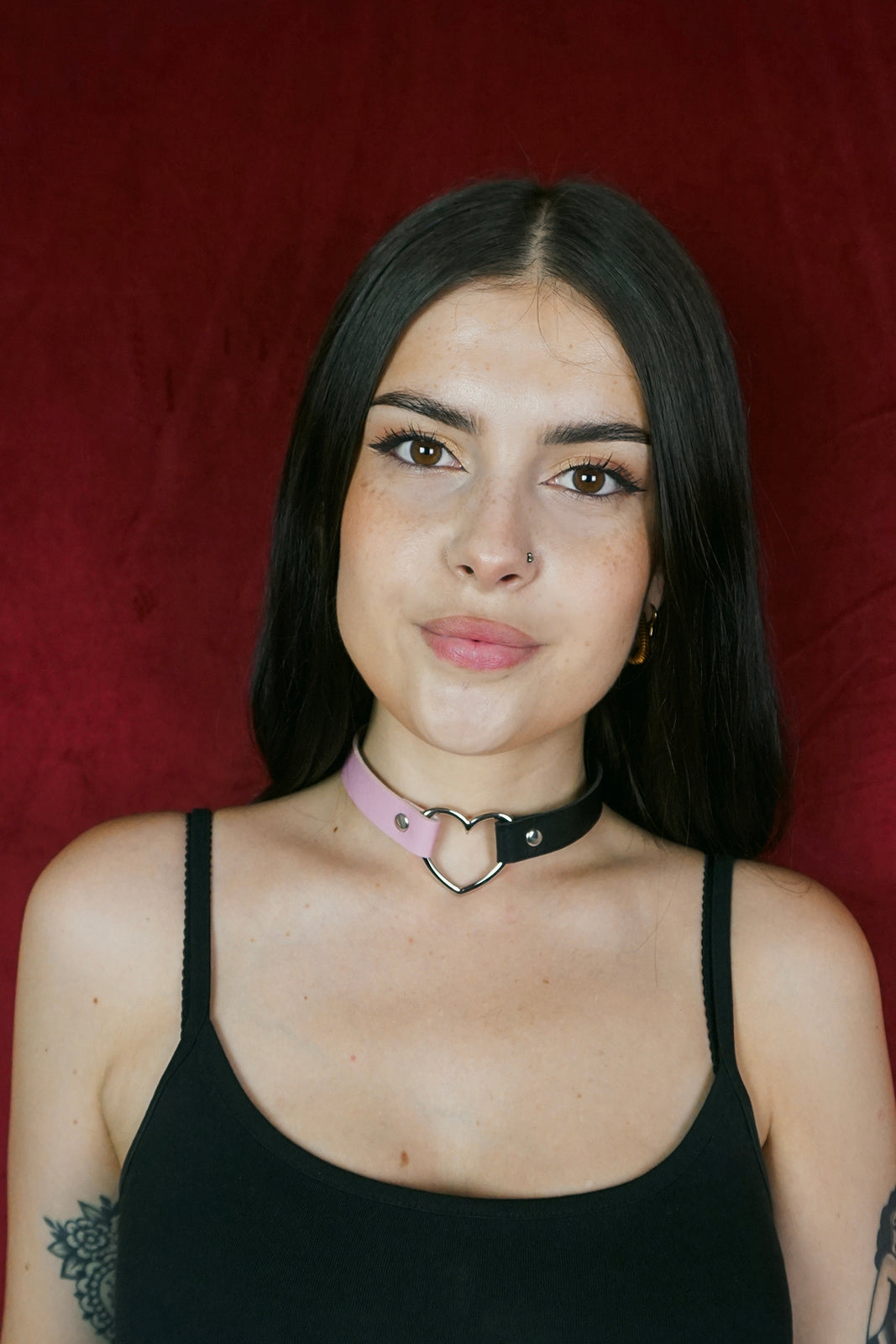 Heart Choker Black & Pink