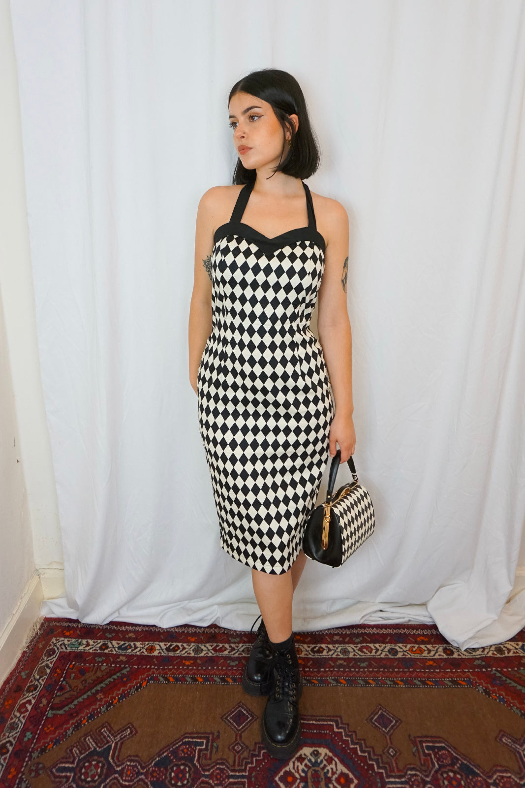 Rhona Harlequin Pencil Dress