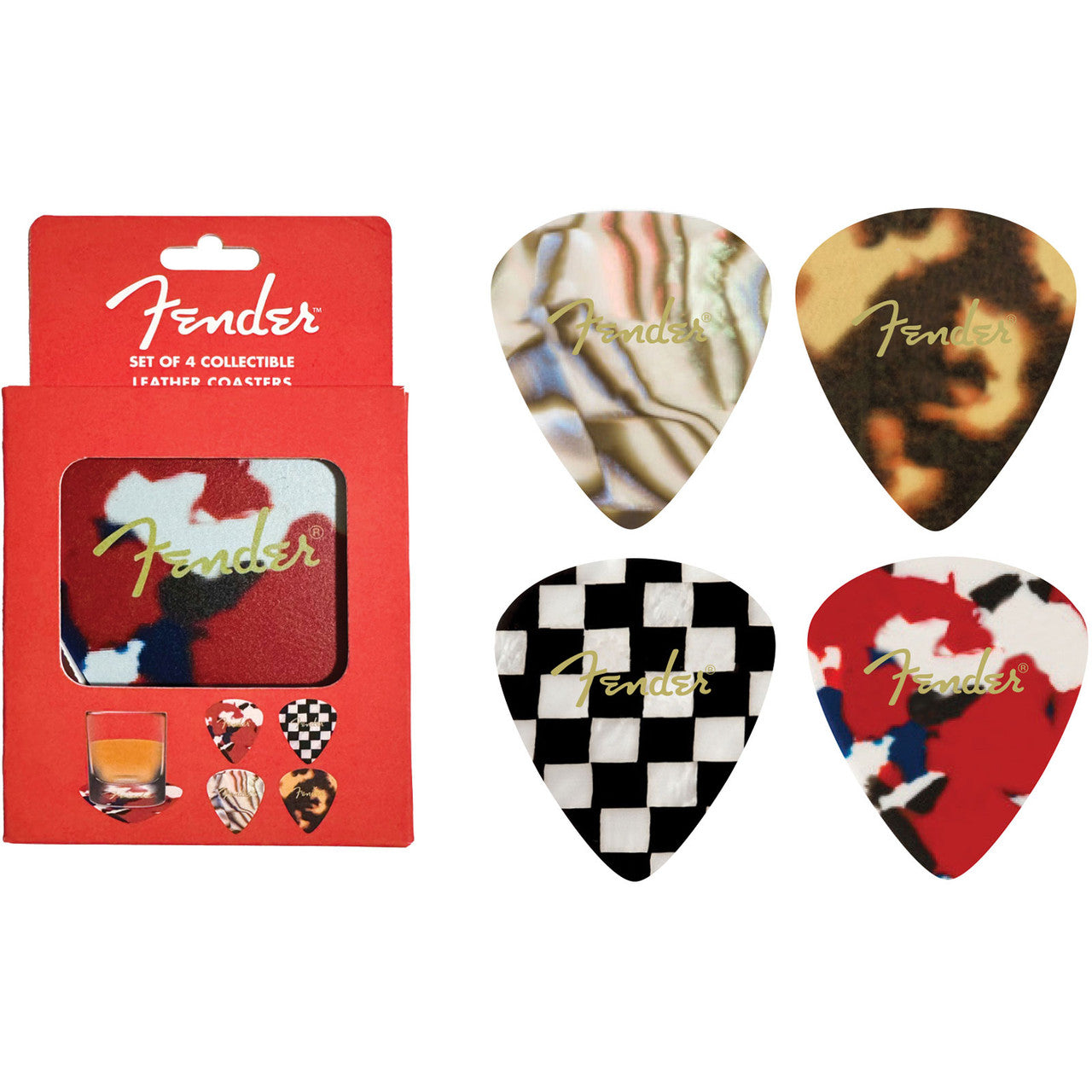 Fender Leather Coaster Set