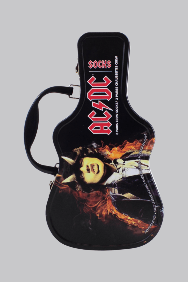 AC/DC Unisex Sock Guitar Tin: Logos - House of Bones