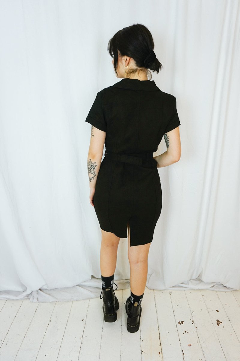 Black Biker Pencil Dress - Trousers - Queen Kerosin