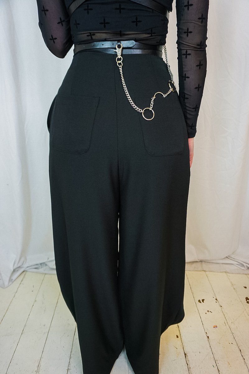 Black Kyoto Wrap Trousers - Trousers - SOKY&SOKA