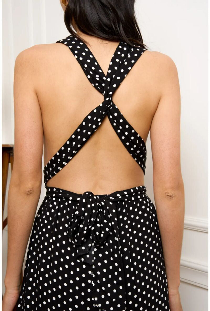 Polkadot Open Back Jumpsuit