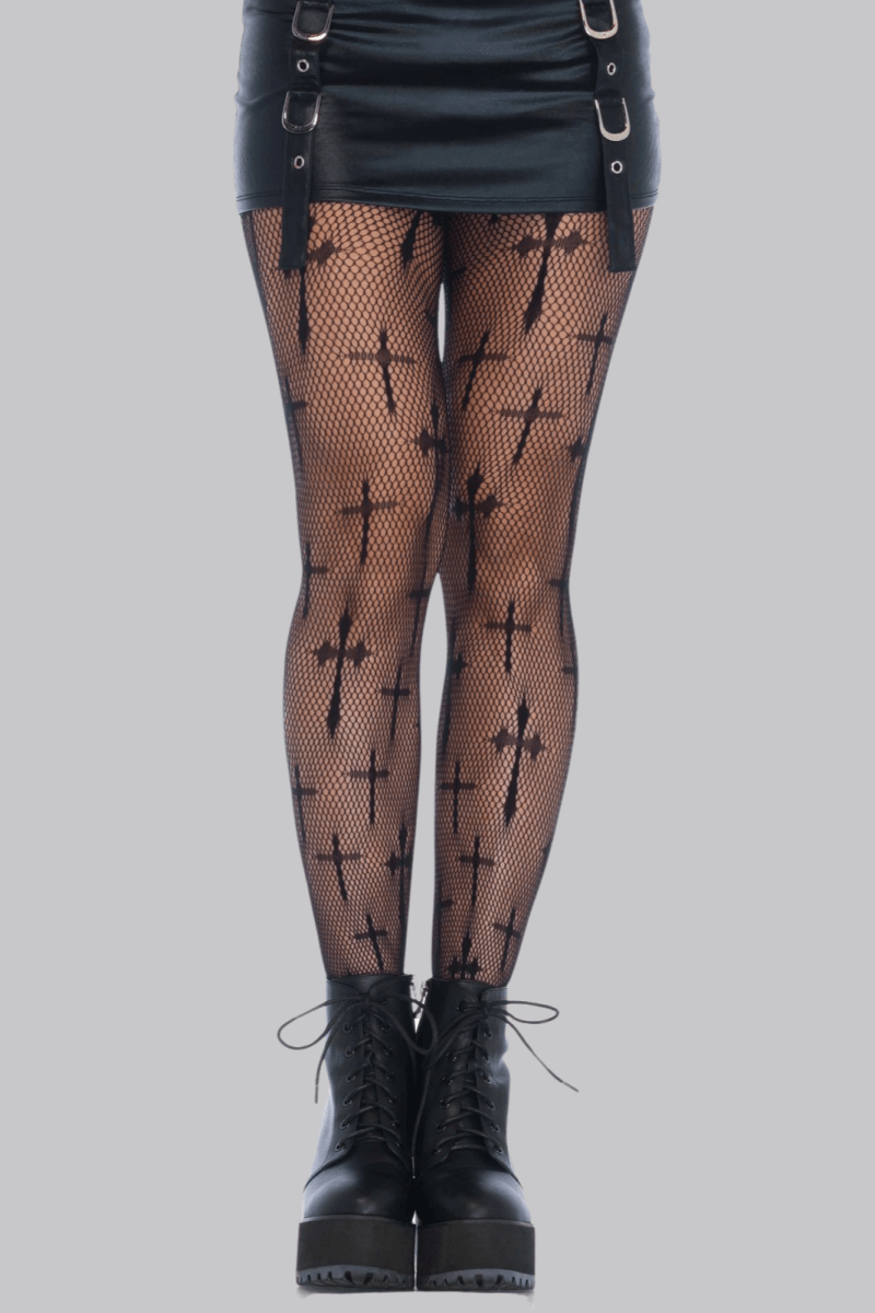 Cross Net Pantyhose - Tights - Leg Avenue