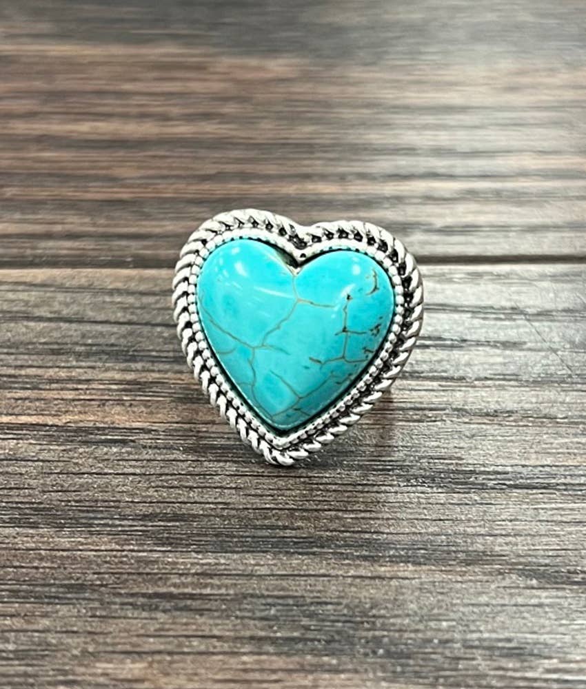Heart Turquoise Ring - Jewellery - ISAC Trading Inc