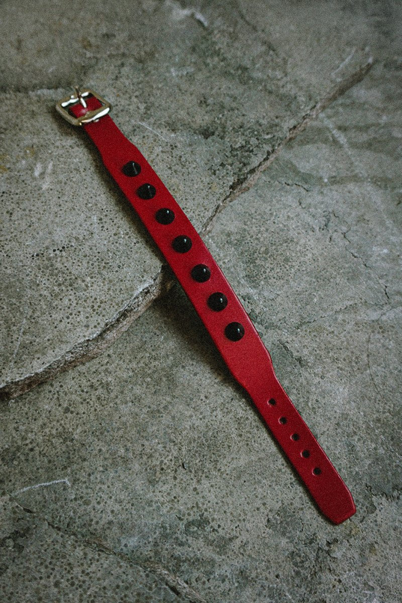 Red & Black Studded Bracelet - HOB