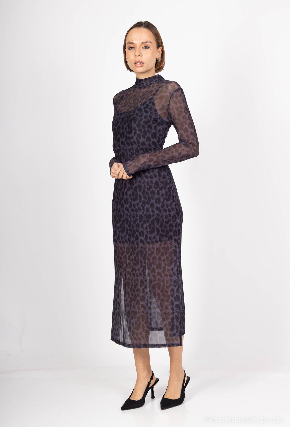 Leopard Mesh Dress