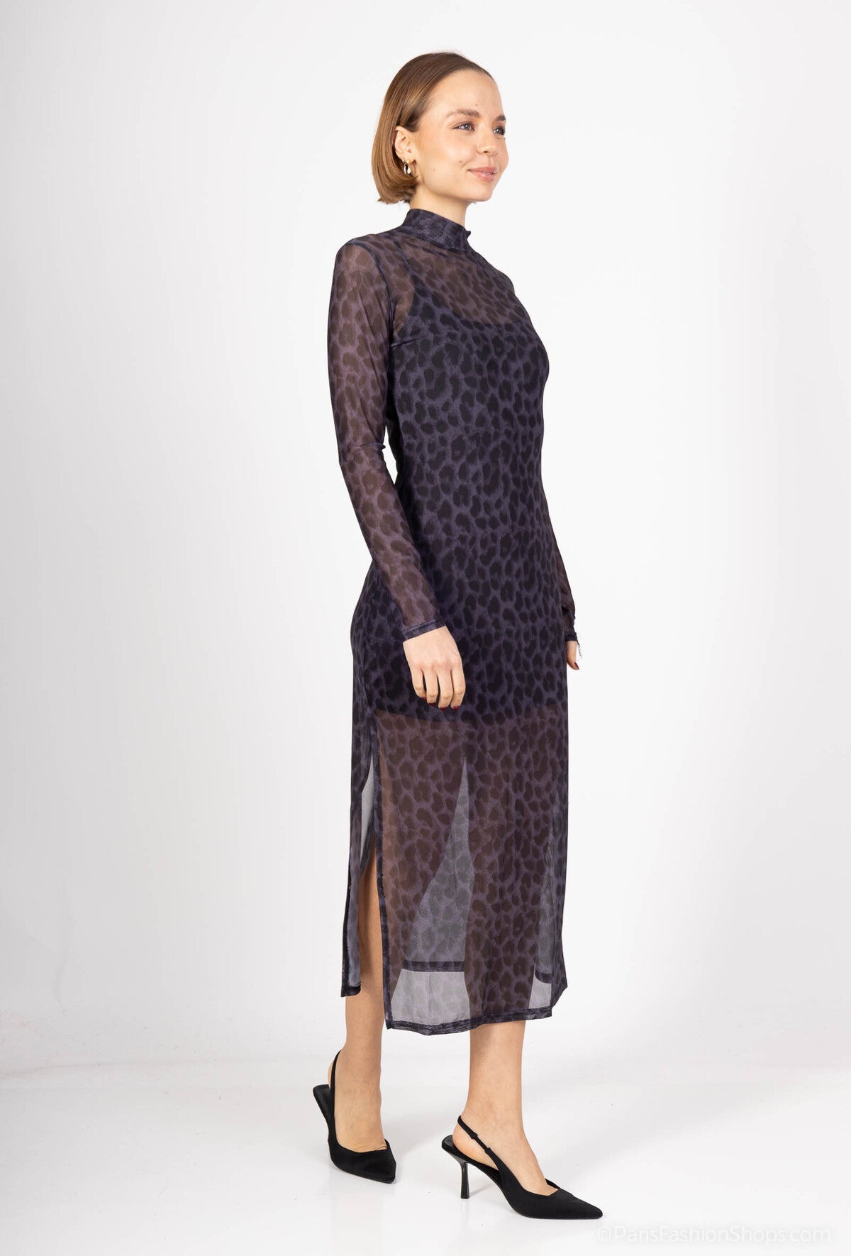 Leopard Mesh Dress