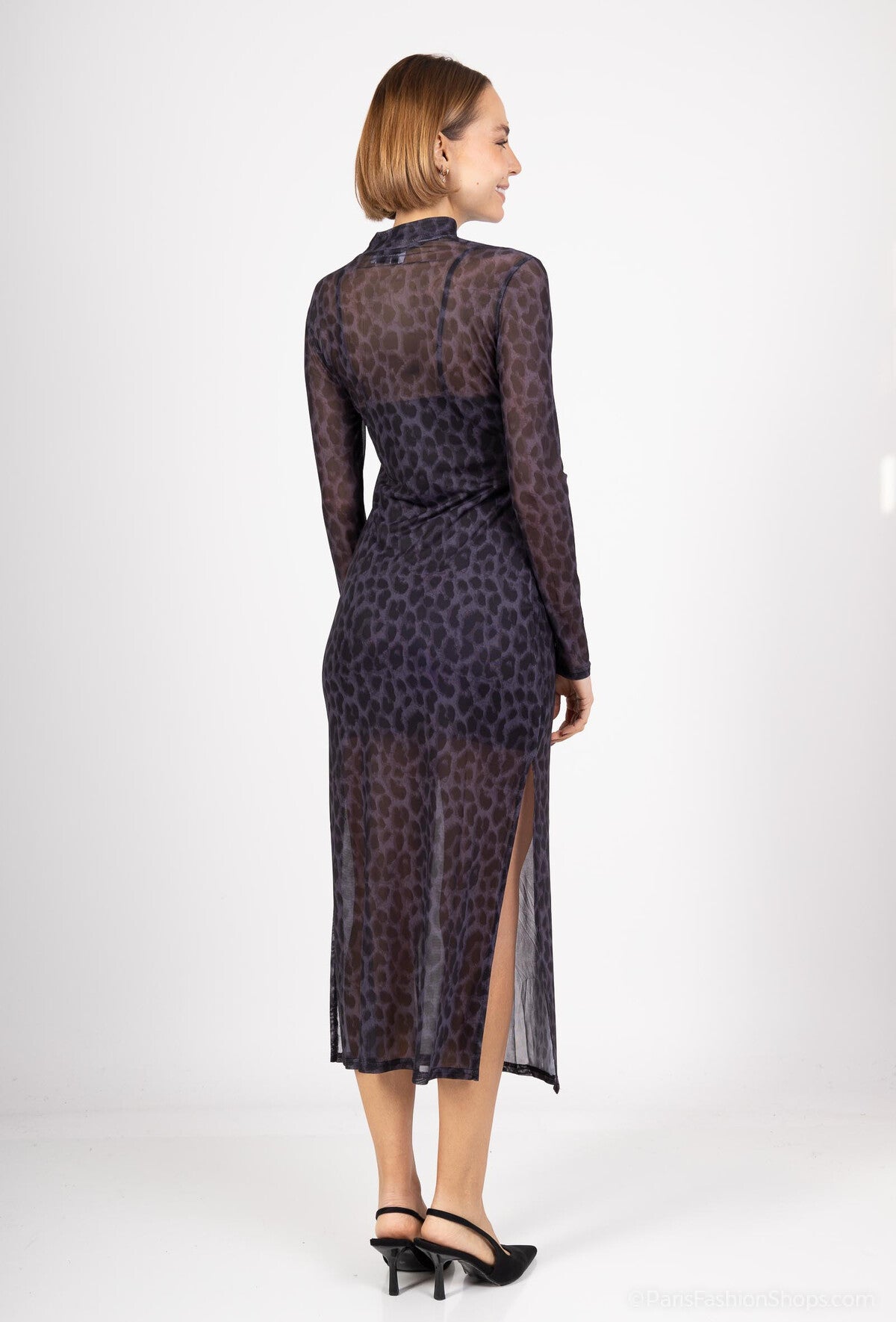 Leopard Mesh Dress