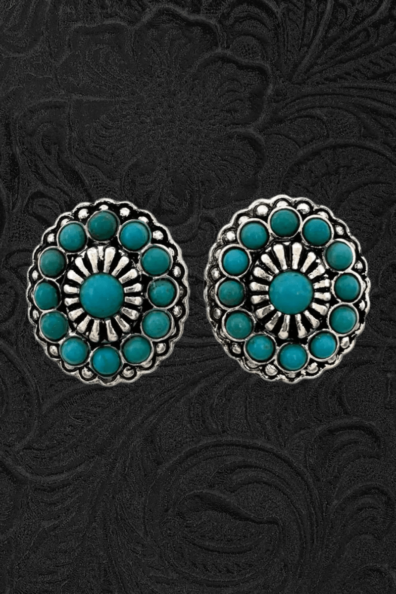 Turquoise Concho Earrings - Jewellery - Lunar Deer