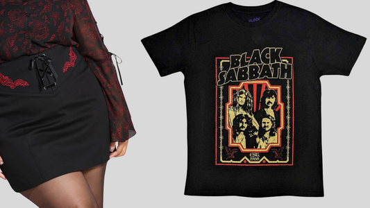 A Dark Western Look with the Tallulah Skirt and Black Sabbath Shirt