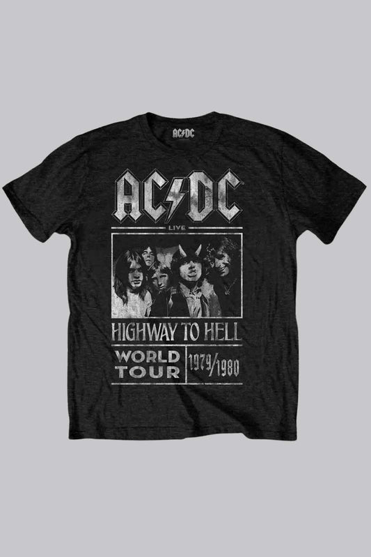ACDC Highway To Hell Shirt Black & White
