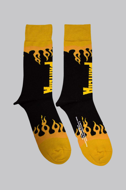 Pantera Yellow Flame Socks