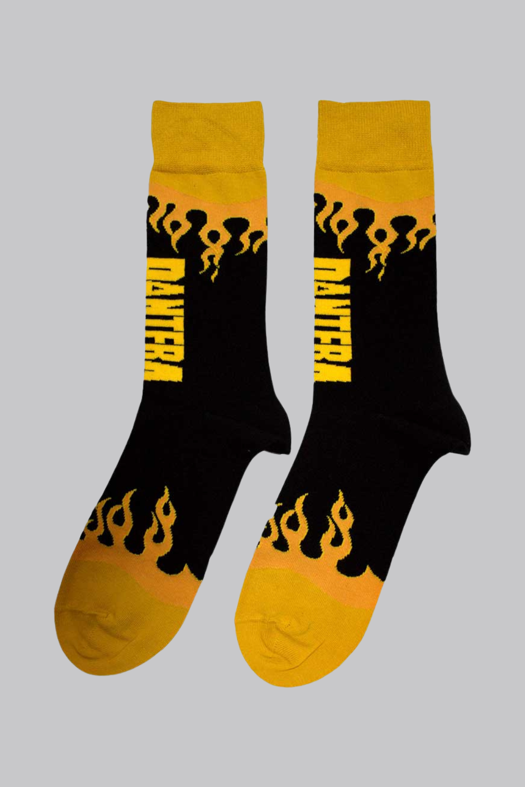 Pantera Yellow Flame Socks