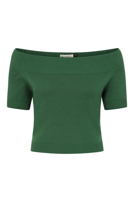 Lavinia Knitted Top Green