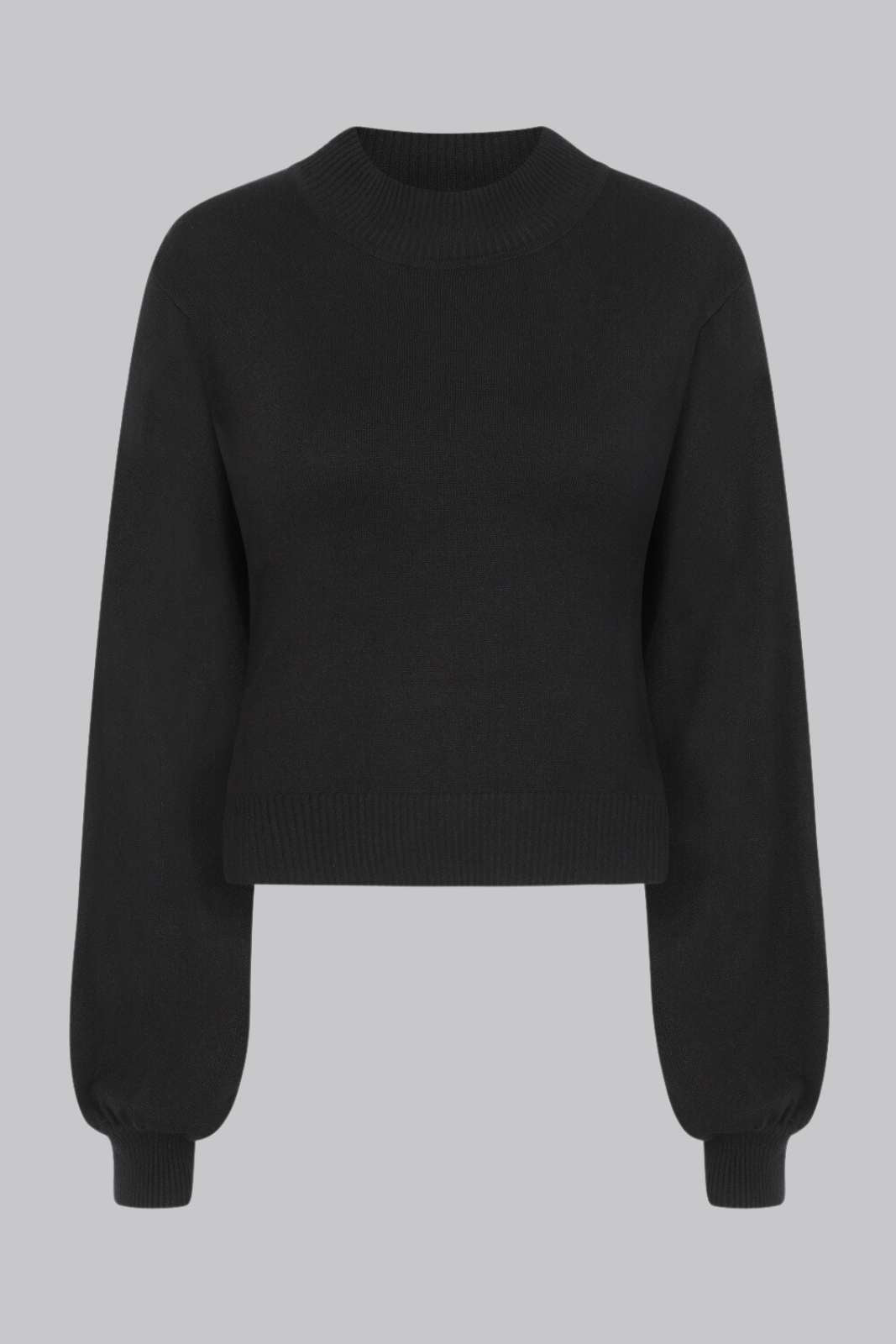Black Balloon Sleeve Sweater