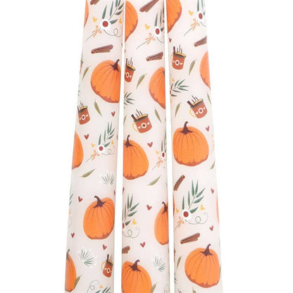 Set of 3 Autumn Pumpkin Taper Candles