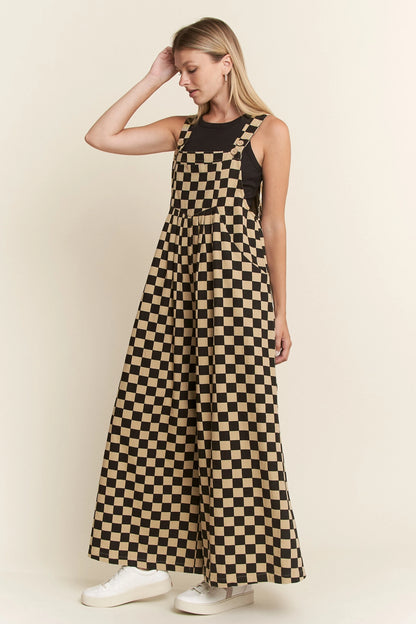 Checked Overalls Black & Mocha