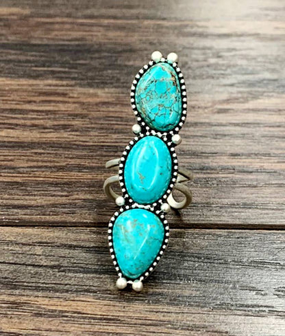 Triple Turquoise Ring