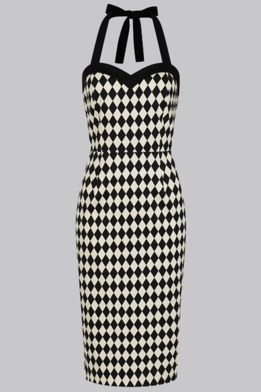 Rhona Harlequin Pencil Dress