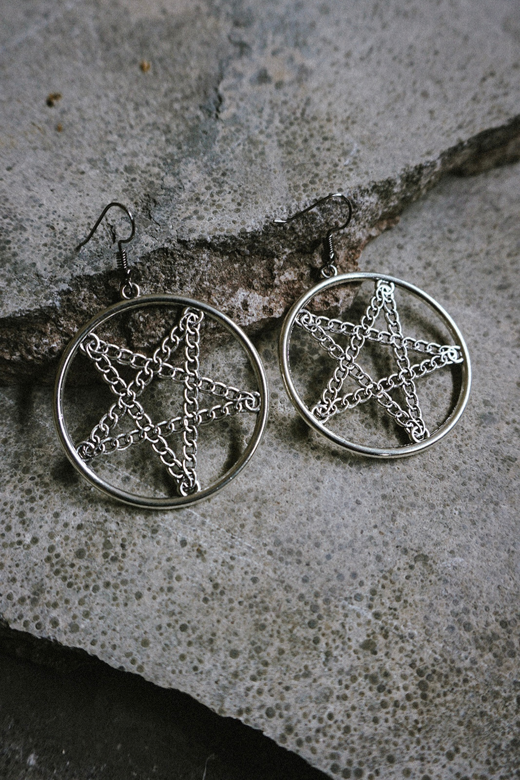 Pentagram Chain Earrings