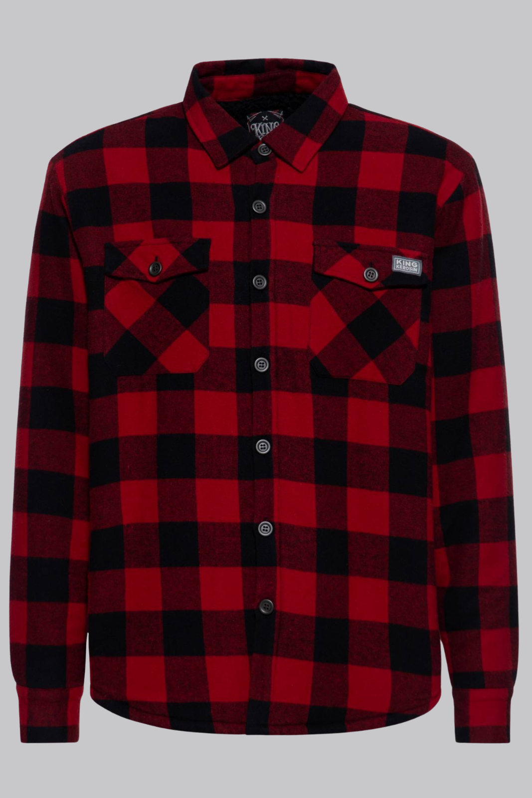 Teddy Lining Black & Red Plaid Shirt