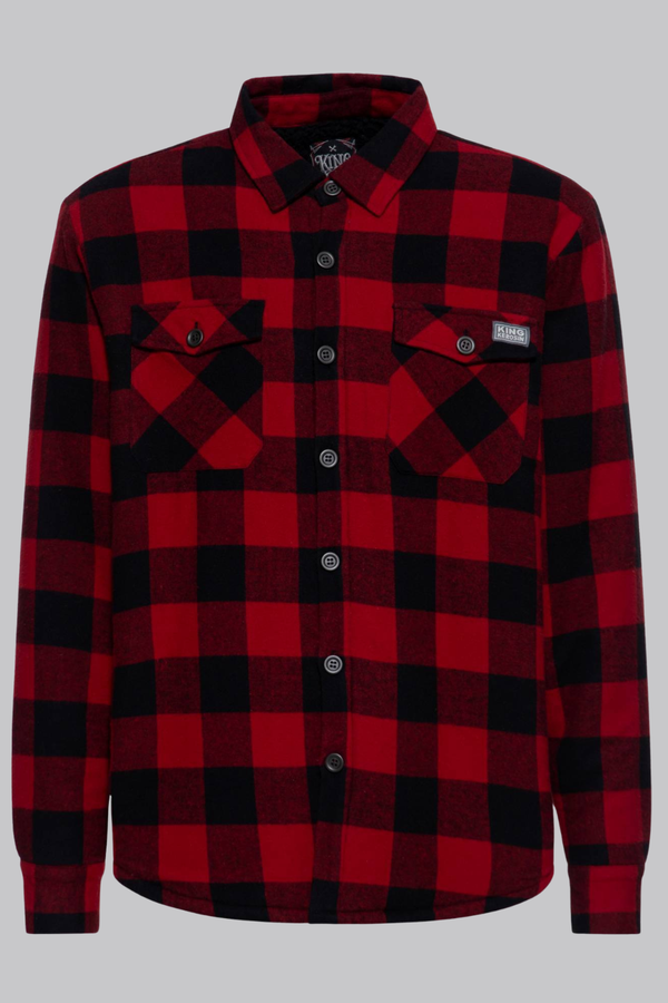 Teddy Lining Black & Red Plaid Shirt