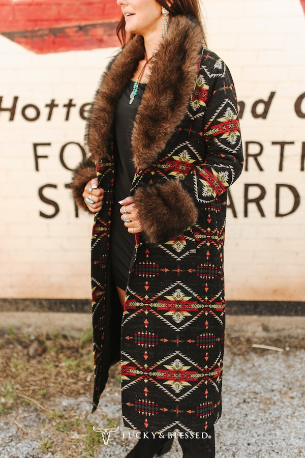 Black Aztec Coat
