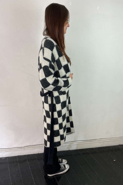 Soft Checked Cardigan