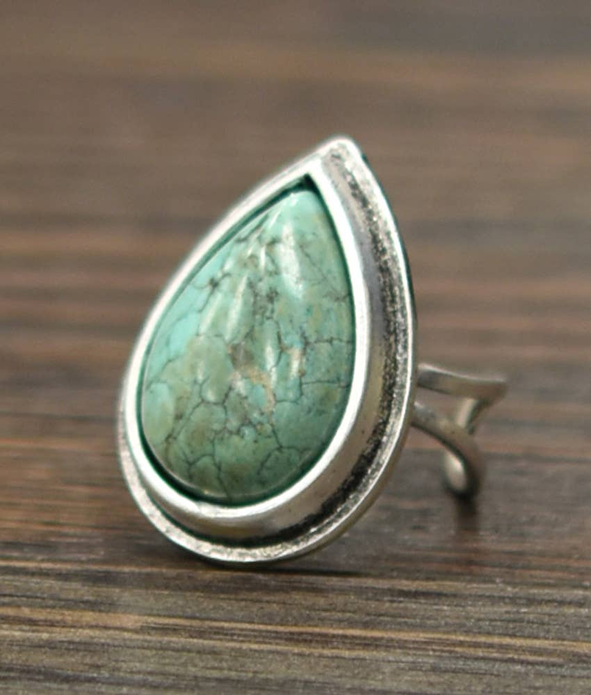 Turquoise Drop Ring