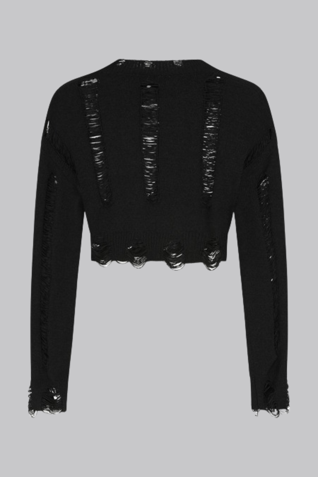 Rosalie Black Shredded Jumper