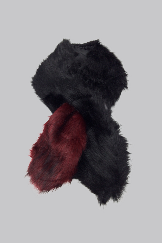 Faux Fur Scarf Burgundy