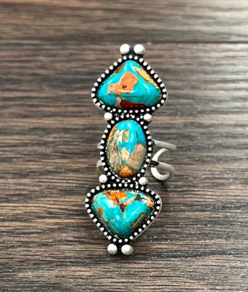 Navajo Triple Gemstone Ring