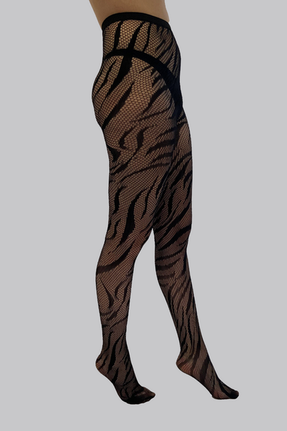 Zebra Fishnet Tights