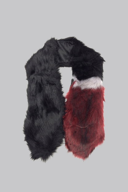 Faux Fur Scarf Burgundy