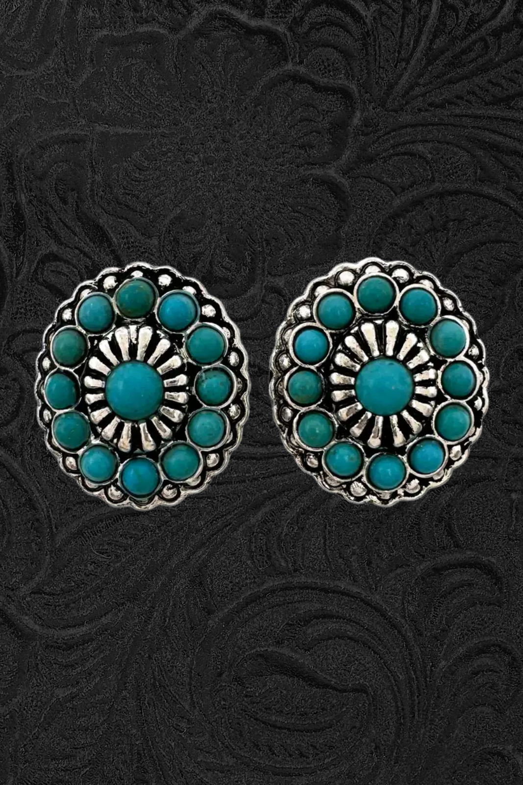 Turquoise Concho Earrings