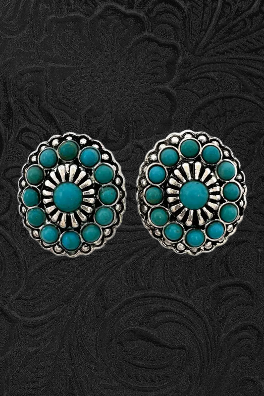 Turquoise Concho Earrings