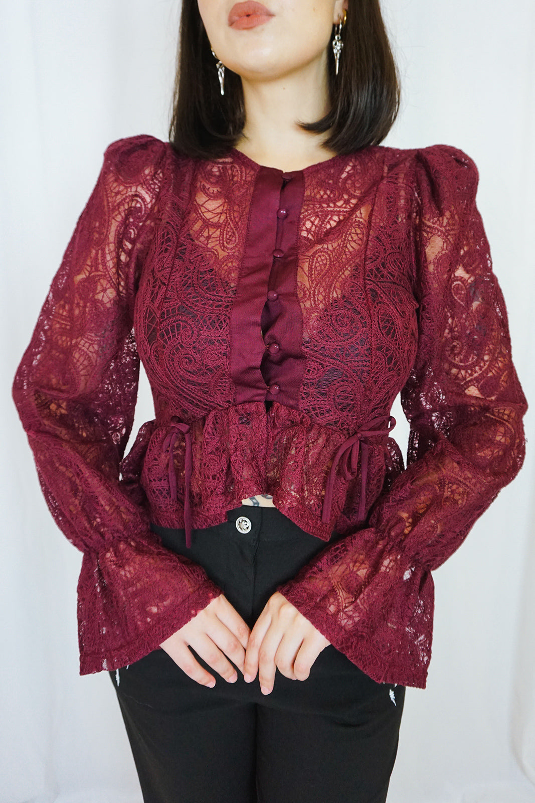 The Séance Blouse Burgundy