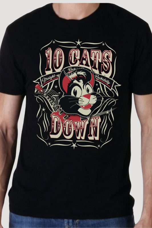 Band shirt from Belgian rockabilly band 10 Cats Down