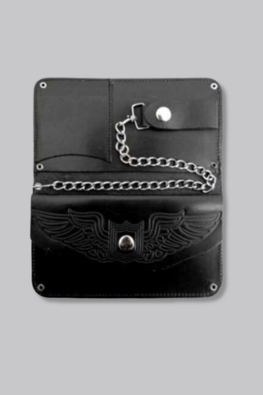 Black Leather Eagle Wallet