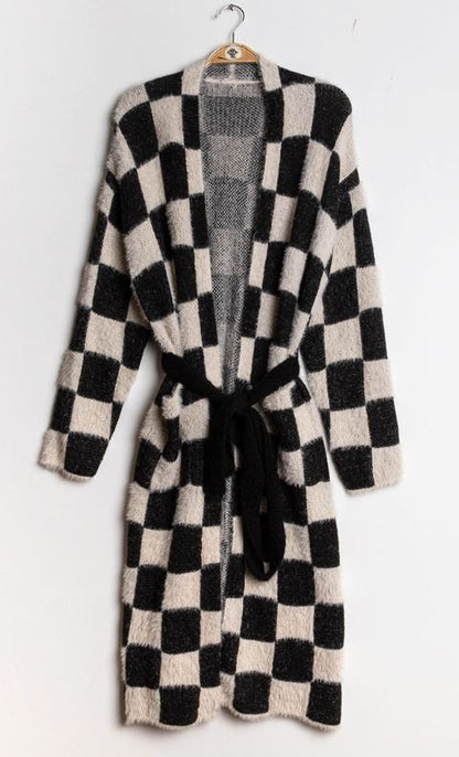 Soft Checked Cardigan