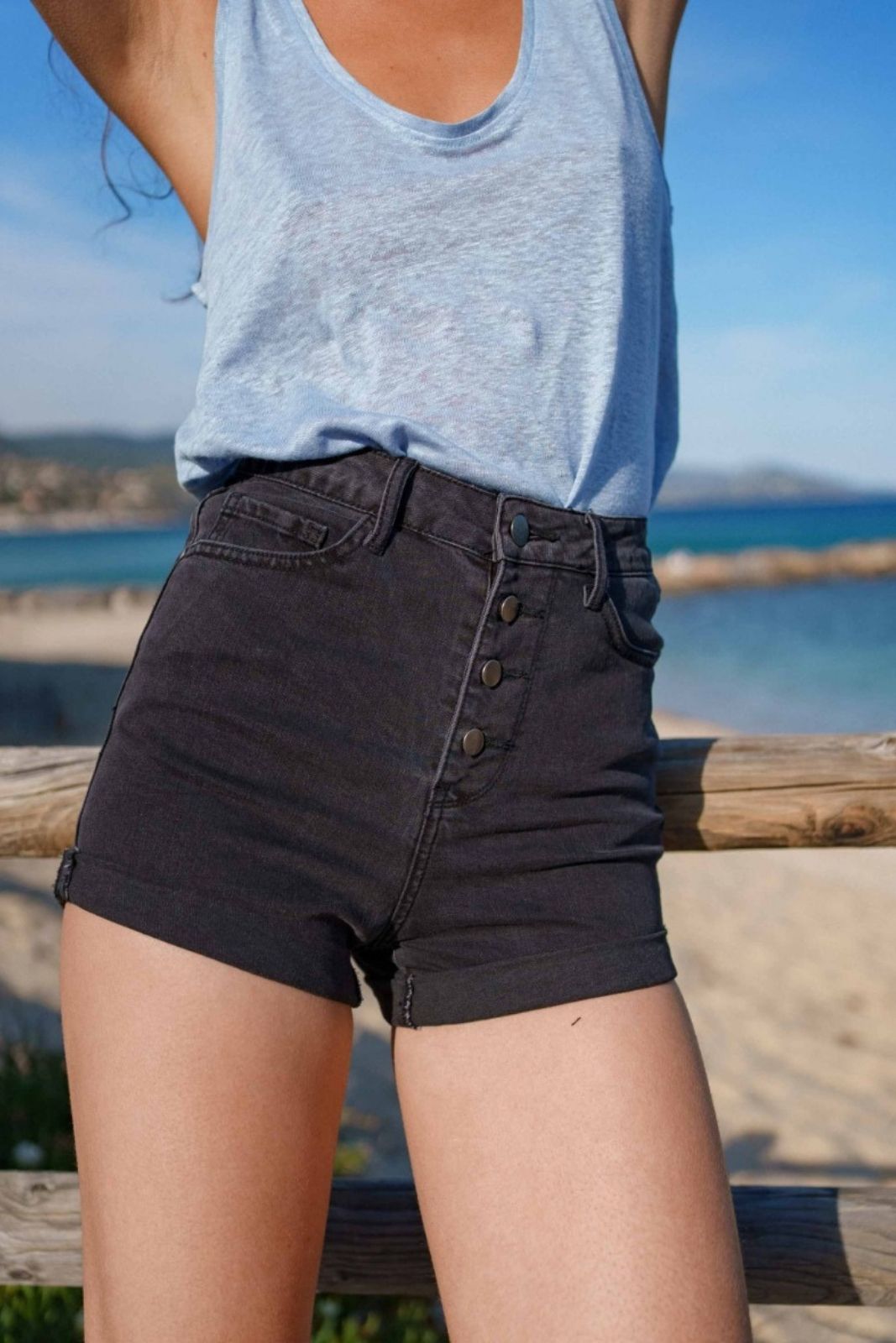 Button up shorts